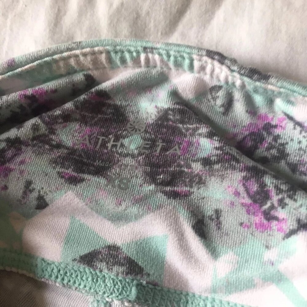 Athleta Cosmic Chaturanga Capri XS Turquoise Excellent Condition RARE! SOFT crop - Picture 5 of 7